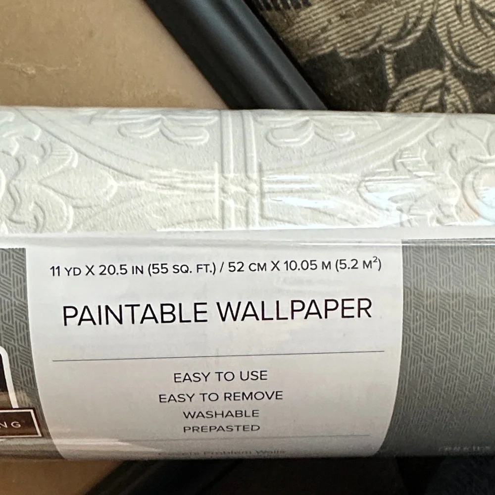 Scott Living White Paintable Wallpaper